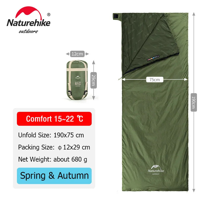 Naturehike LW180 Sleeping Bag Ultralight Cotton Sleeping Bag Spring Summer Sleeping Bag