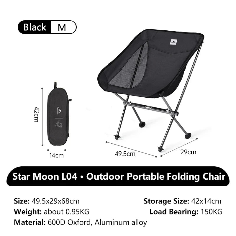 Star Moon Chair L04 Ultralight Portable Folding Camping Chair Aluminium Outdoor Picnic Backrest Seat