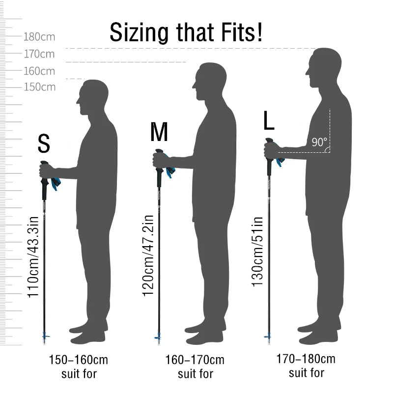 Naturehike ST08 Ultralight Foldable Carbon Trekking Poles – 4-Section Hiking Sticks