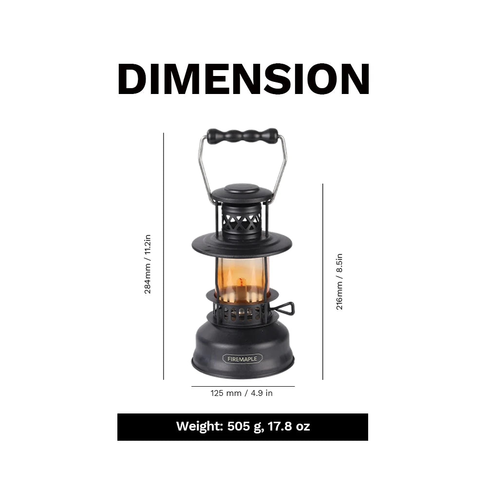Fire-Maple Voyager Oil-Burning Lantern – Retro Kerosene Camp Light, 400ml Capacity