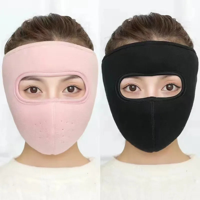 Thickened Fleece Full Face Cycling Mask with Goggles – Windproof & Dustproof Winter Riding Gear