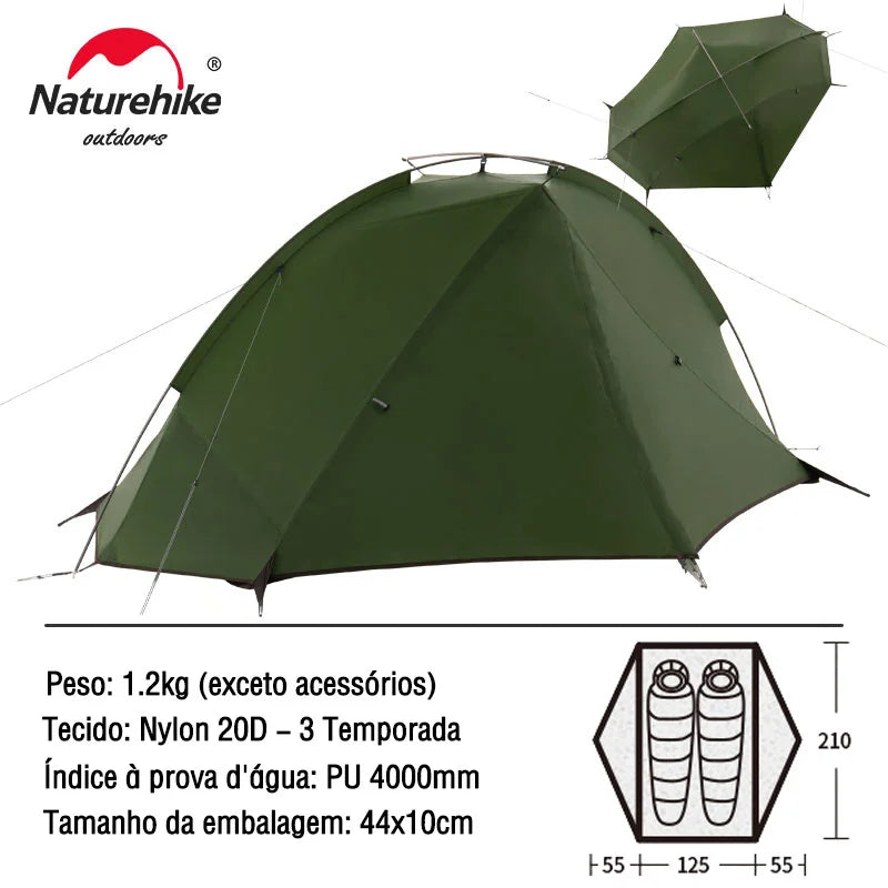Lightweight Backpacking Dome Tent with Footprint – 1–2 Person (Naturehike Tagar Compatible)