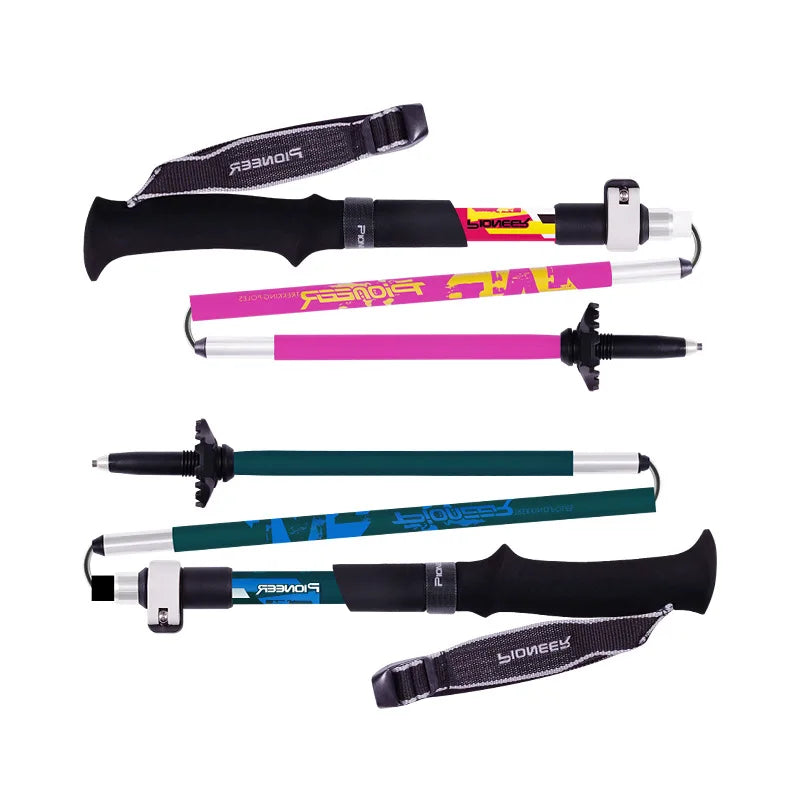 XENOSMILUS Shock Absorption Foldable Ultralight Trekking Pole for Hiking & Camping