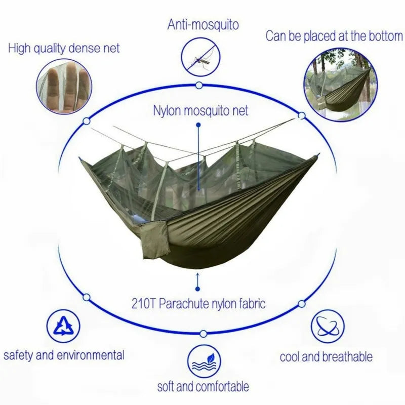 Tent Awning Rain Fly Tarp Waterproof Mosquito Net Hammock Canopy 210T Nylon Lightweight Hammocks
