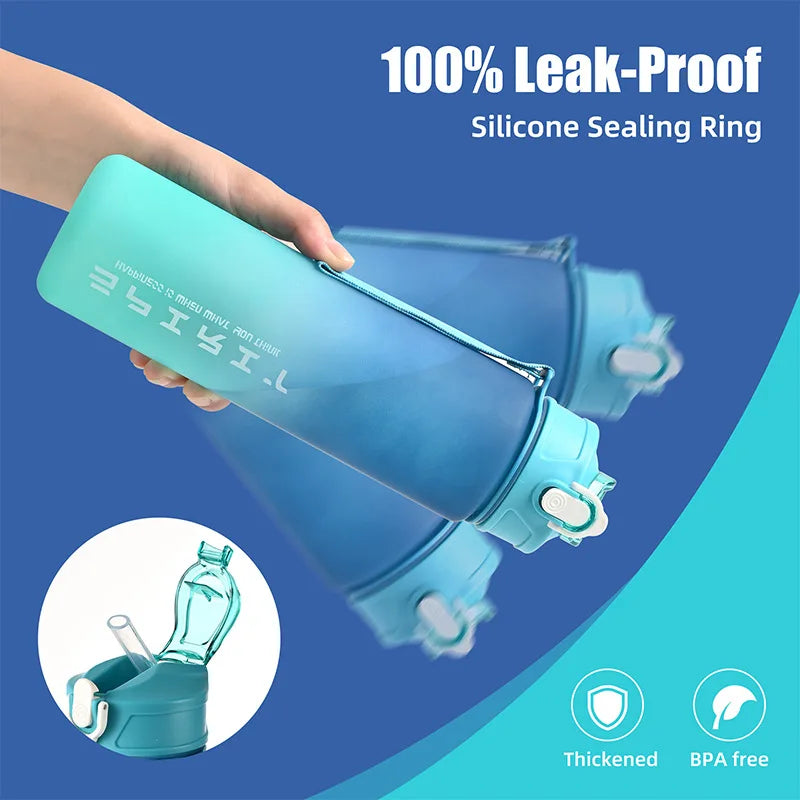 FANTIA 800ML Large Capacity Sports Water Bottle Leak-Proof Portable Gym Travel Bottle