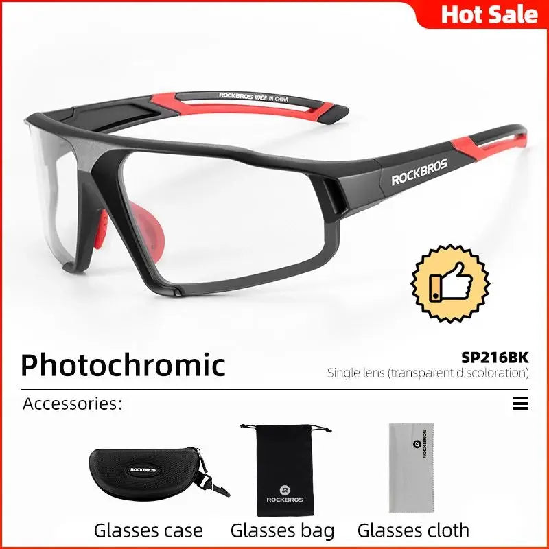 ROCKBROS SP216BL Photochromic UV400 Cycling Glasses – Lightweight Sports Eyewear | ROCKBRO