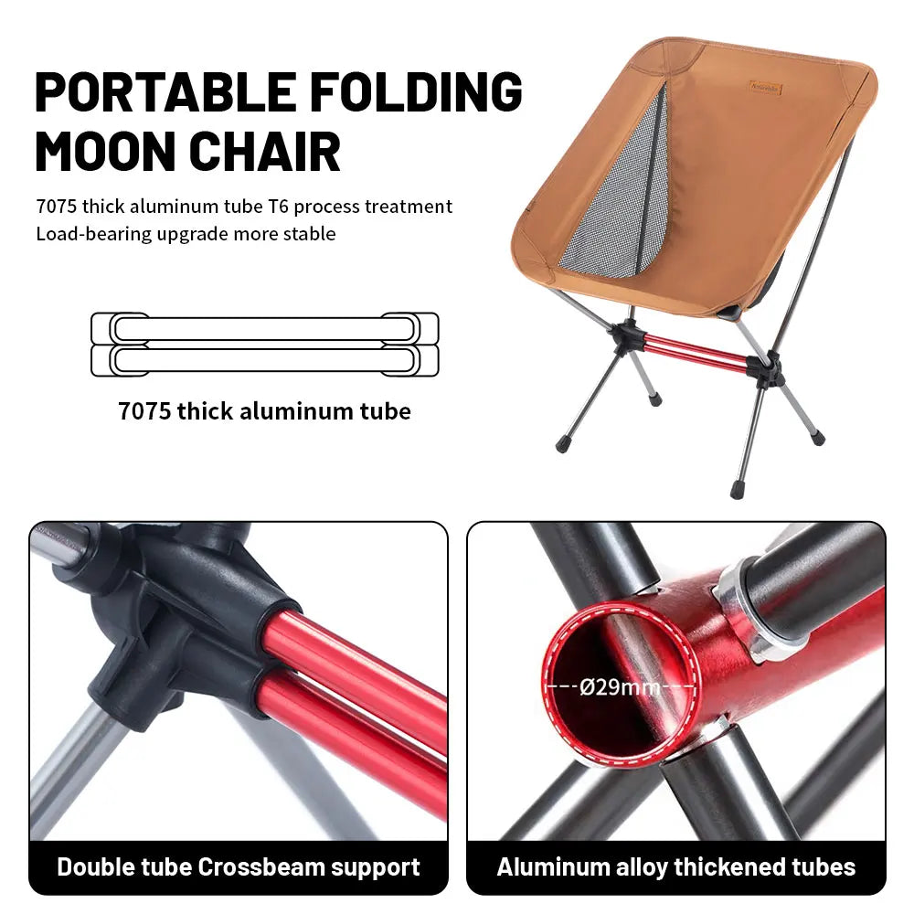L01 L02 Ultralight Portable Moon Camping Chair Folding Outdoor Fishing Picnic Beach Seat