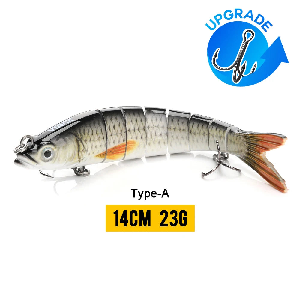 10/14cm Sinking Jointed Swimbait Lure with Treble Hooks – 6/7/8 Segment Crankbait