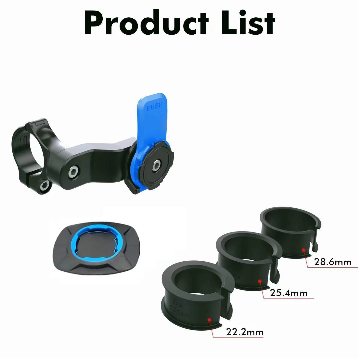 Anti-Shake Motorcycle Phone Holder with Vibration Damper and Self-Lock Mount