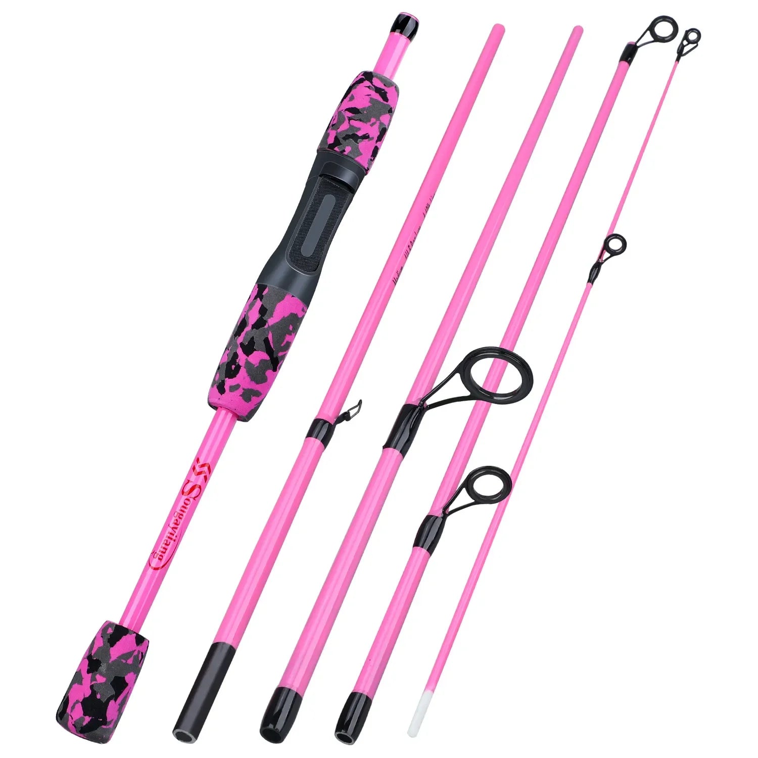 Sougayilang 1.7m 5 Section Travel Fishing Rod Spinning Casting Lure Rod
