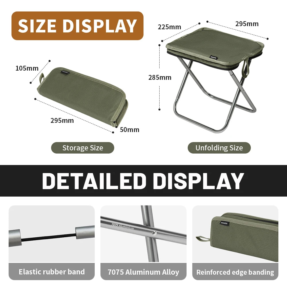 Lightweight Aluminium Portable Camping Chair Folding Outdoor Fishing Hiking Stool Seat