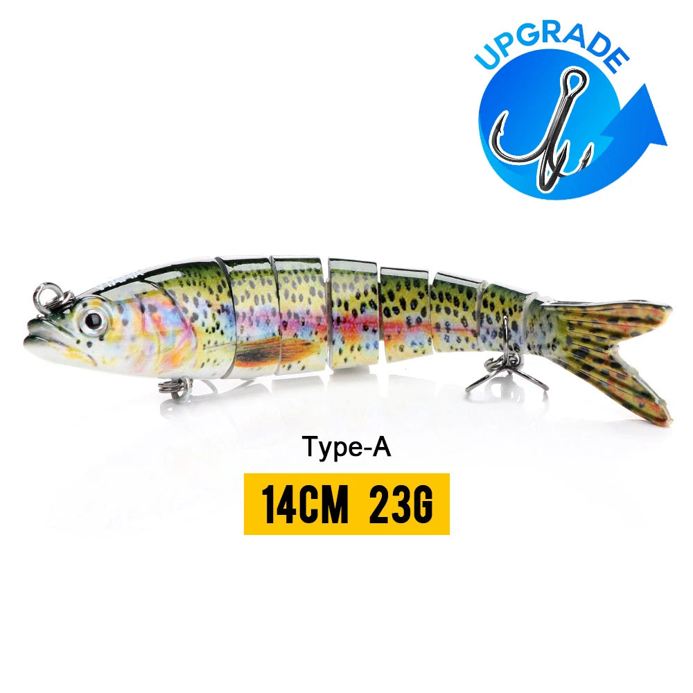 10/14cm Sinking Jointed Swimbait Lure with Treble Hooks – 6/7/8 Segment Crankbait