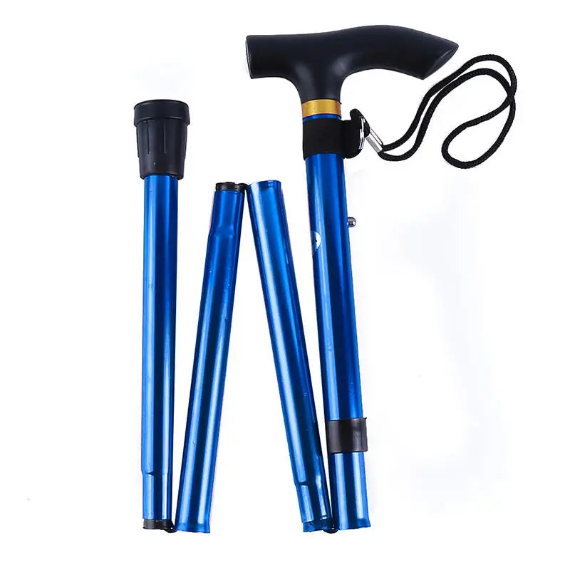 Foldable Telescopic Walking Stick – Lightweight Aluminium Cane for Hiking & Elderly Support