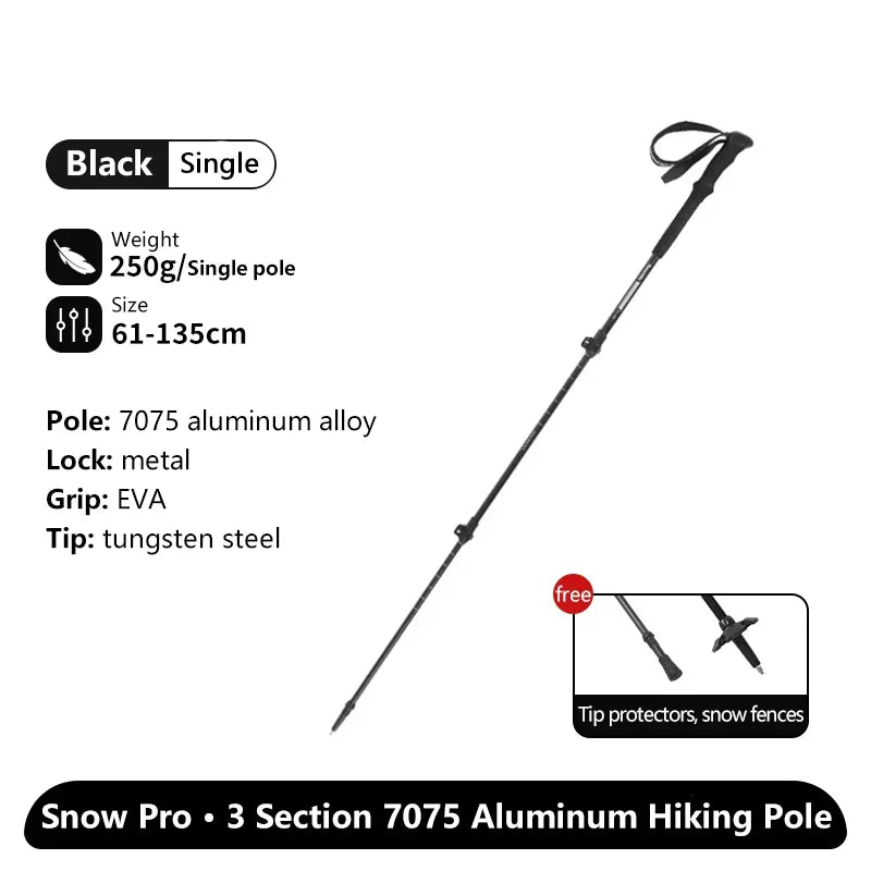 Naturehike ST03 Snow Pro Trekking Poles – Outdoor Aluminum Alloy Hiking Cane for Climbing