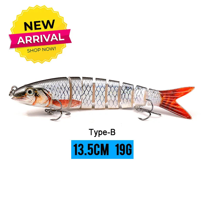 10/14cm Sinking Jointed Swimbait Lure with Treble Hooks – 6/7/8 Segment Crankbait