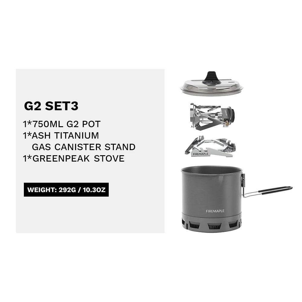 Petrel G2/G3 Ultralight Cooking System with Pot & Gas Stove for Camping & Hiking