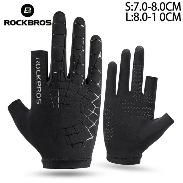 ROCKBROS Summer Cycling Gloves Anti-Slip Breathable Touchscreen Half Finger Bike Gloves