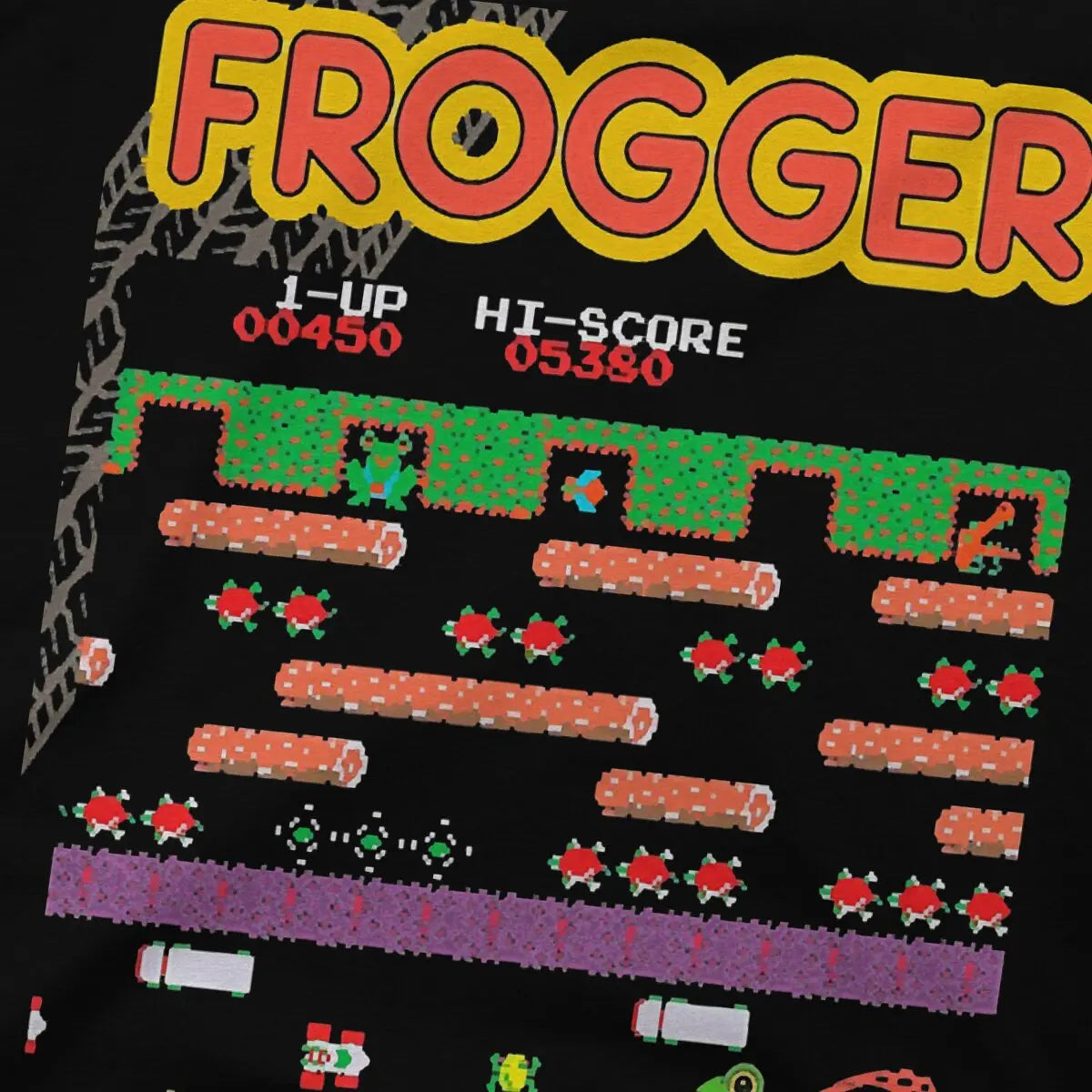 Men's Frogger Video Game Cotton T-Shirt Short Sleeve Arcade Tee Shirt Birthday Gift
