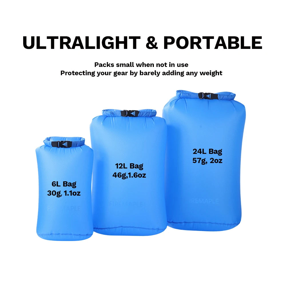 Fire-Maple Ultralight Waterproof Dry Bag – 6L / 12L / 24L Floating Outdoor Storage