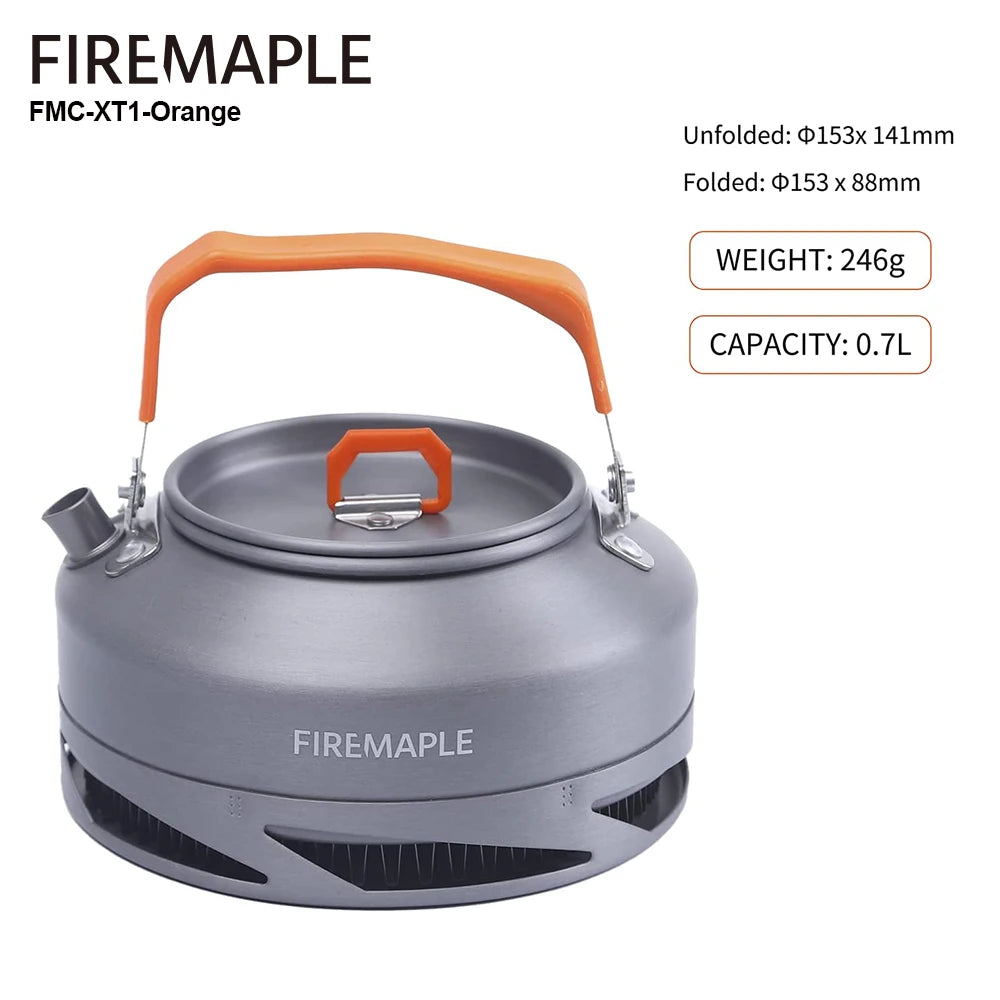FMC-XT2 Camping Kettle with Heat Exchanger for Hiking, Tea & Coffee 0.8L / 1.3L