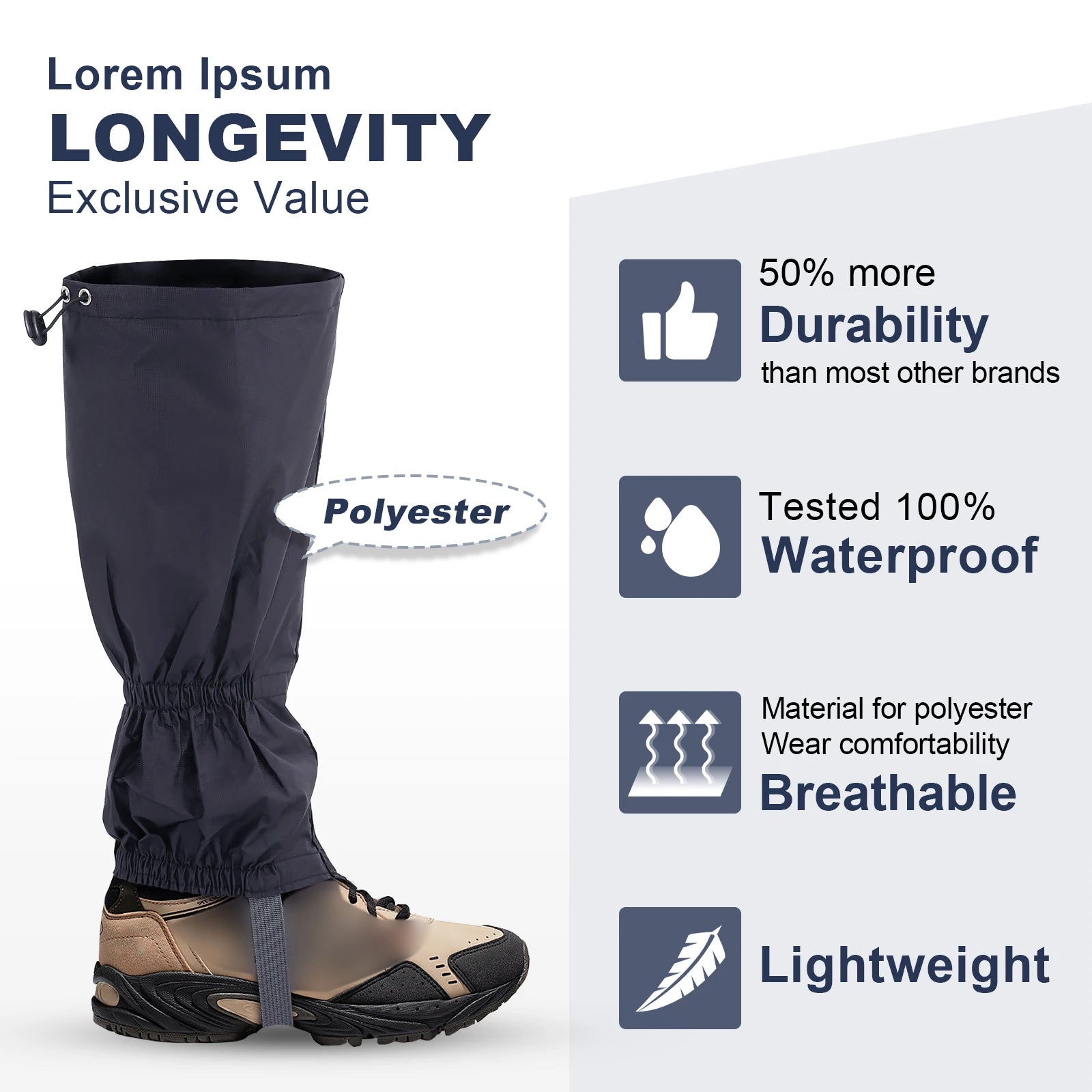 LIXADA Waterproof Snow Gaiters for Skiing, Hiking, Camping & Climbing – Unisex