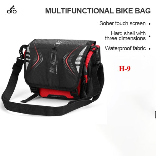 Waterproof Bike Bag Large Capacity Handlebar Front Tube Bag Bicycle Pocket Shoulder Backpack