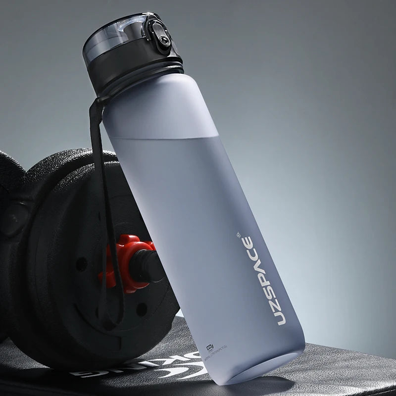 UZSPACE 500/1000ML Sports Water Bottle Shaker Portable Leakproof Tritan Plastic Drinkware BPA Free