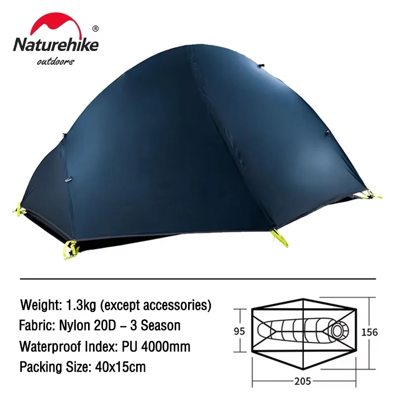 Cycling Tent 1-Person Ultralight Double-Layer Trekking Shelter for Hiking, Camping & Bikepacking