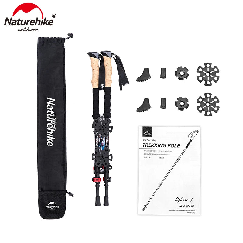 Naturehike Carbon Fiber Trekking Poles – Lightweight Collapsible Hiking and Climbing Sticks (2pcs)