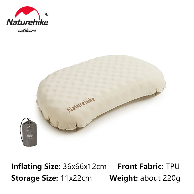 Naturehike Feather Bone 2-in-1 Foam Inflatable Pillow – Waterproof & Adjustable for Camping & Travel