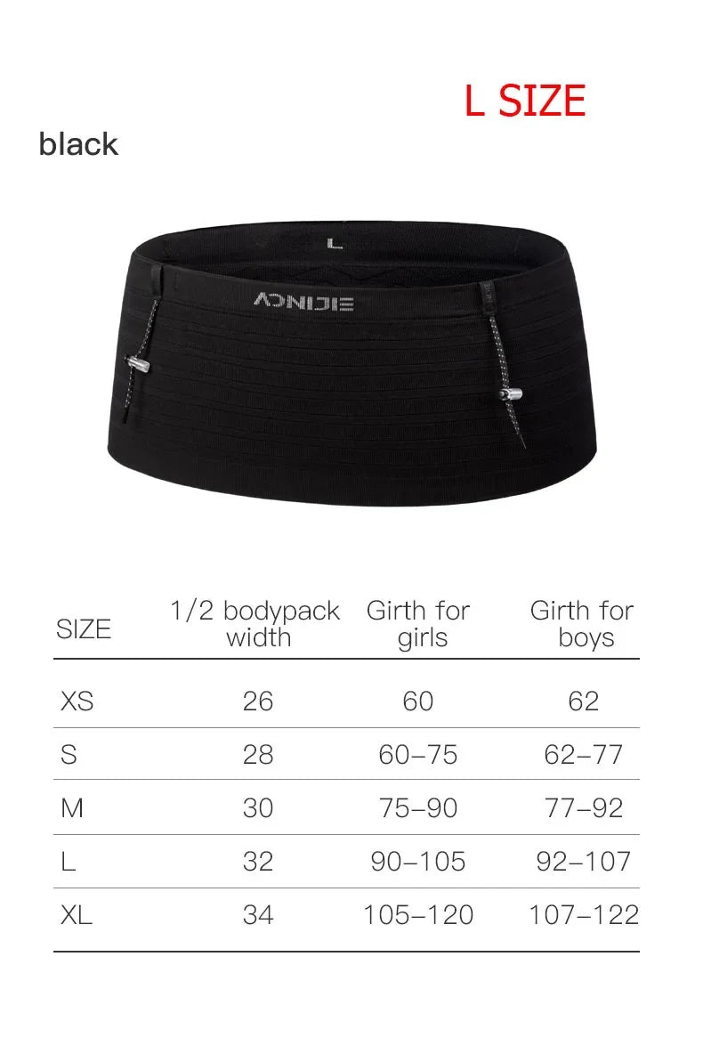 AONIJIE W8116 Elastic Sports Waist Bag Running Race Number Belt for Triathlon, Marathon & Cycling
