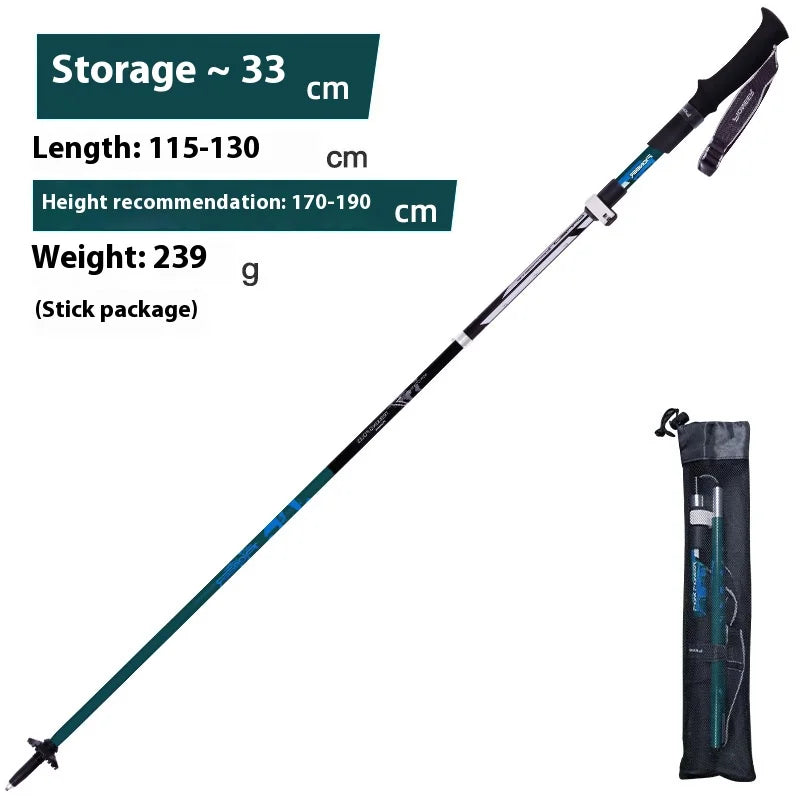 XENOSMILUS Shock Absorption Foldable Ultralight Trekking Pole for Hiking & Camping