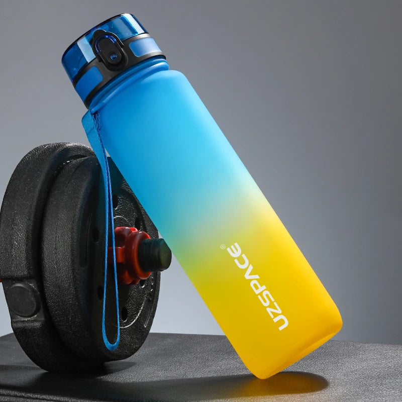 UZSPACE 500/1000ML Sports Water Bottle Shaker Portable Leakproof Tritan Plastic Drinkware BPA Free