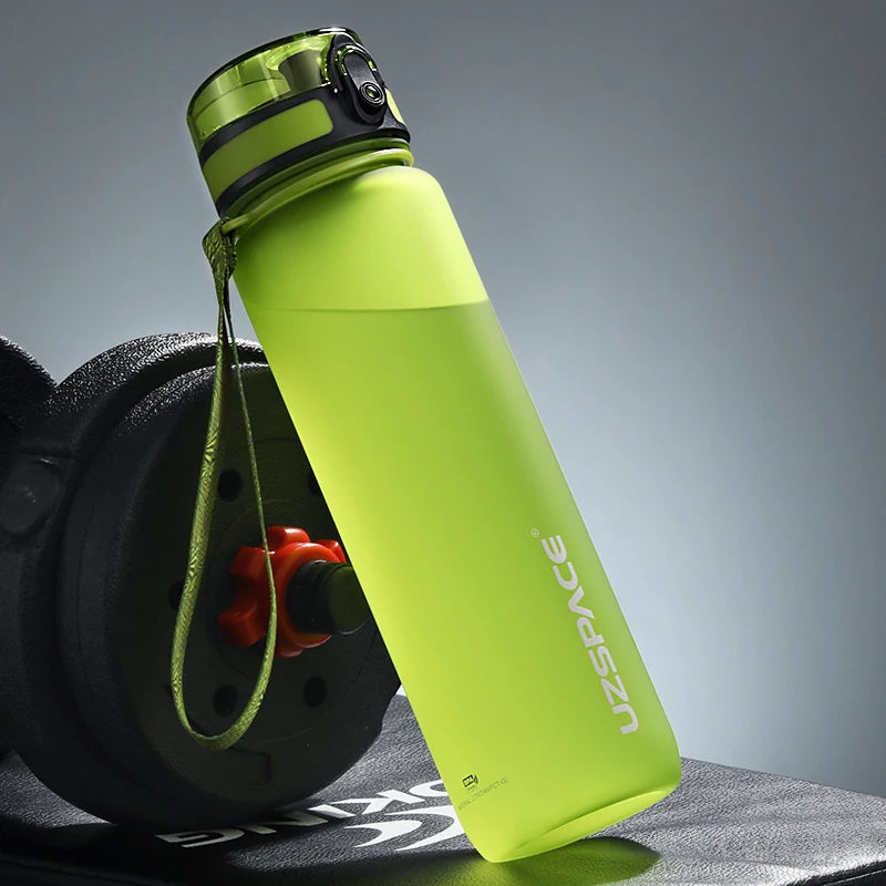 UZSPACE 500/1000ML Sports Water Bottle Shaker Portable Leakproof Tritan Plastic Drinkware BPA Free