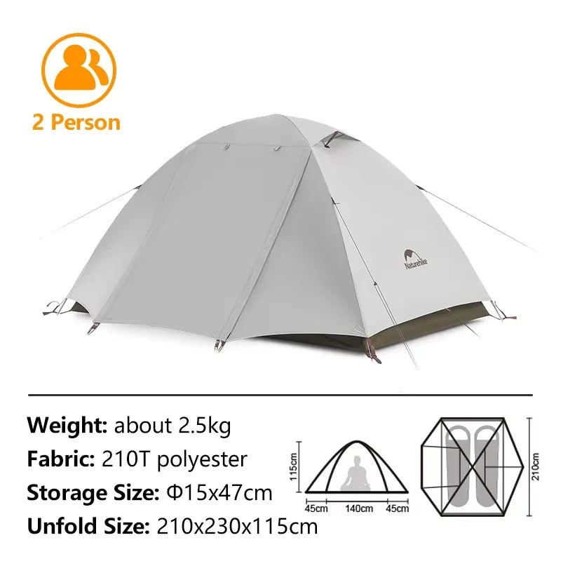 Cloud River 2–3 Person Ultralight UPF50+ Trekking Tent for Camping & Hiking (NATUREHIKE)