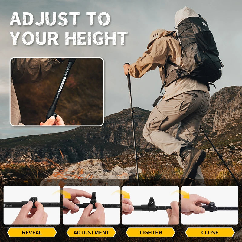 Naturehike ST03 Snow Pro Trekking Poles – Outdoor Aluminum Alloy Hiking Cane for Climbing