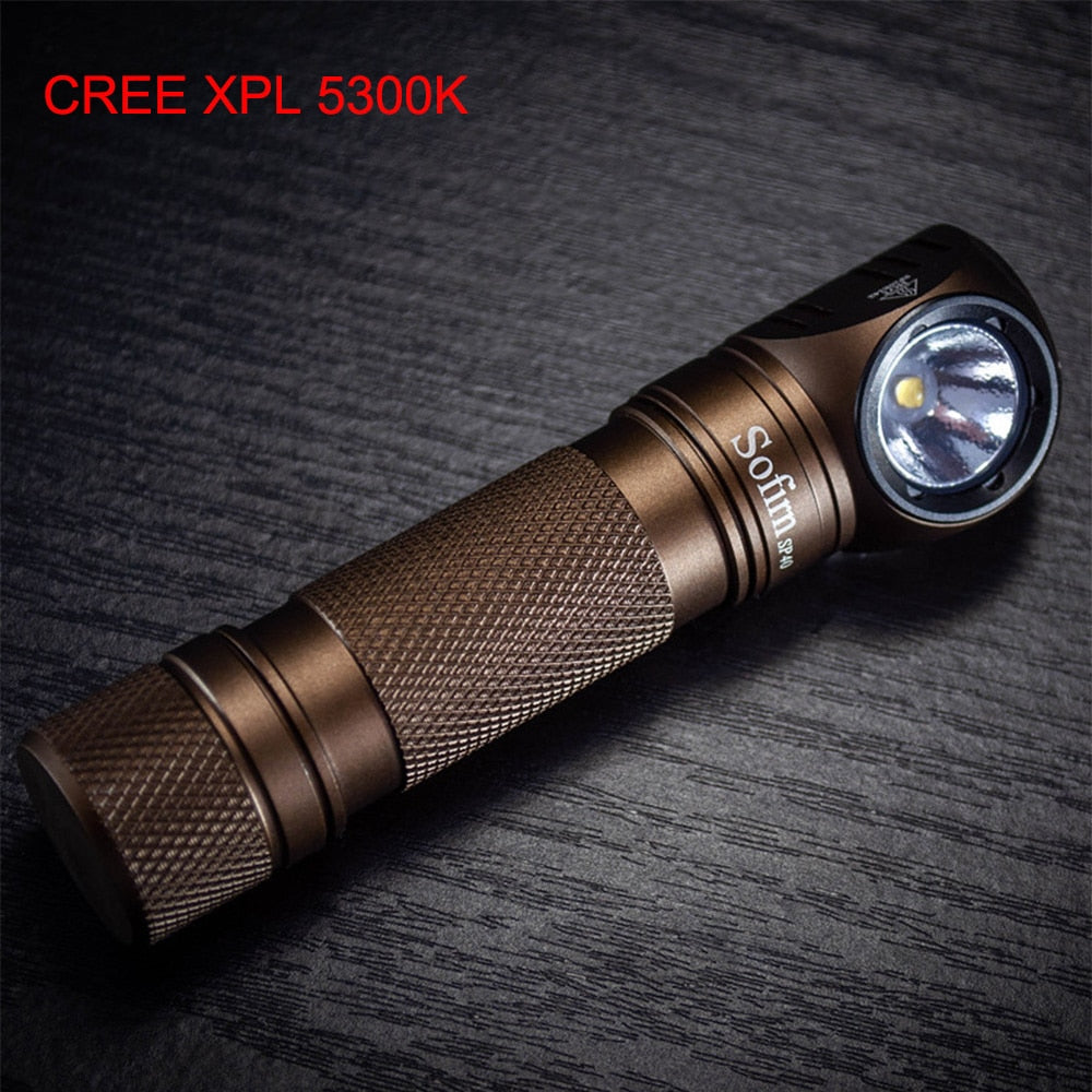 Sofirn SP40 LED Headlamp Cree XPL 1200lm 18650 USB Rechargeable Headlight 18350 Flashlight