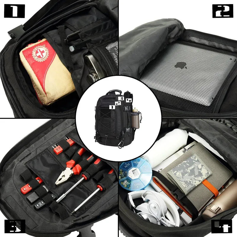 60L Military Tactical Backpack – Waterproof MOLLE Assault Rucksack for Hiking, Travel & Camping