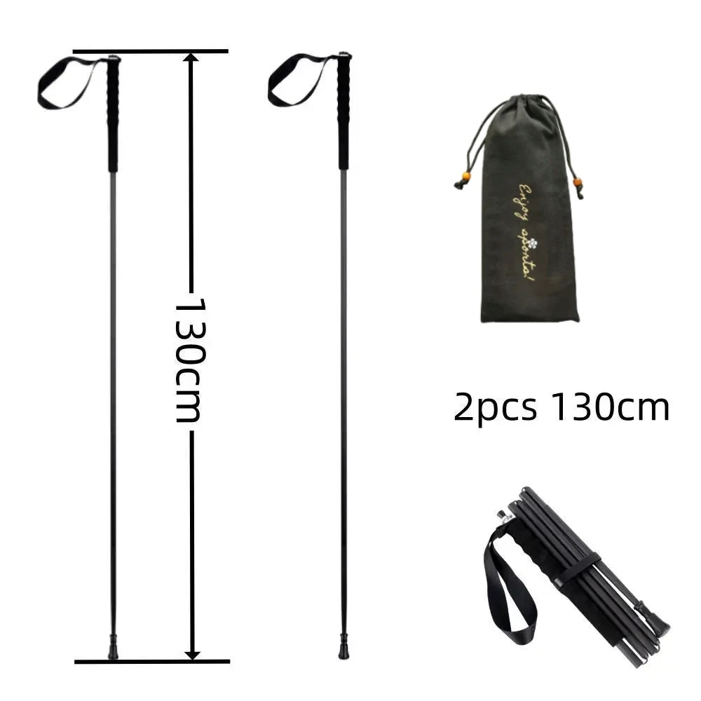 Ultra-Lightweight Foldable Carbon Fiber Trekking Poles – Hiking Sticks for Mountain Climbing/Walking