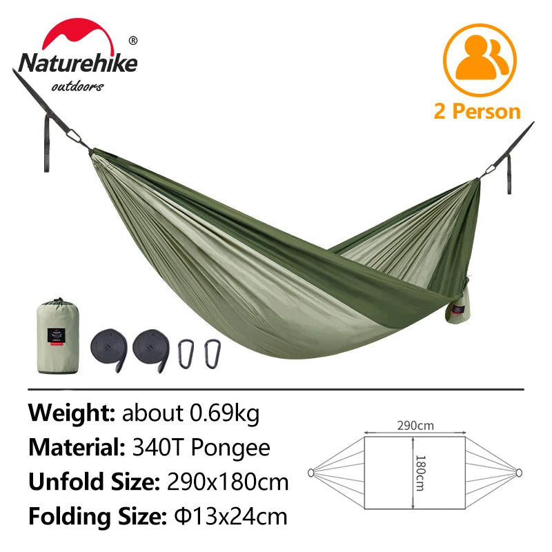 Ultralight 2-Person Hammock Tear-Resistant Portable Camping Hunting Sleeping Swing Hammock