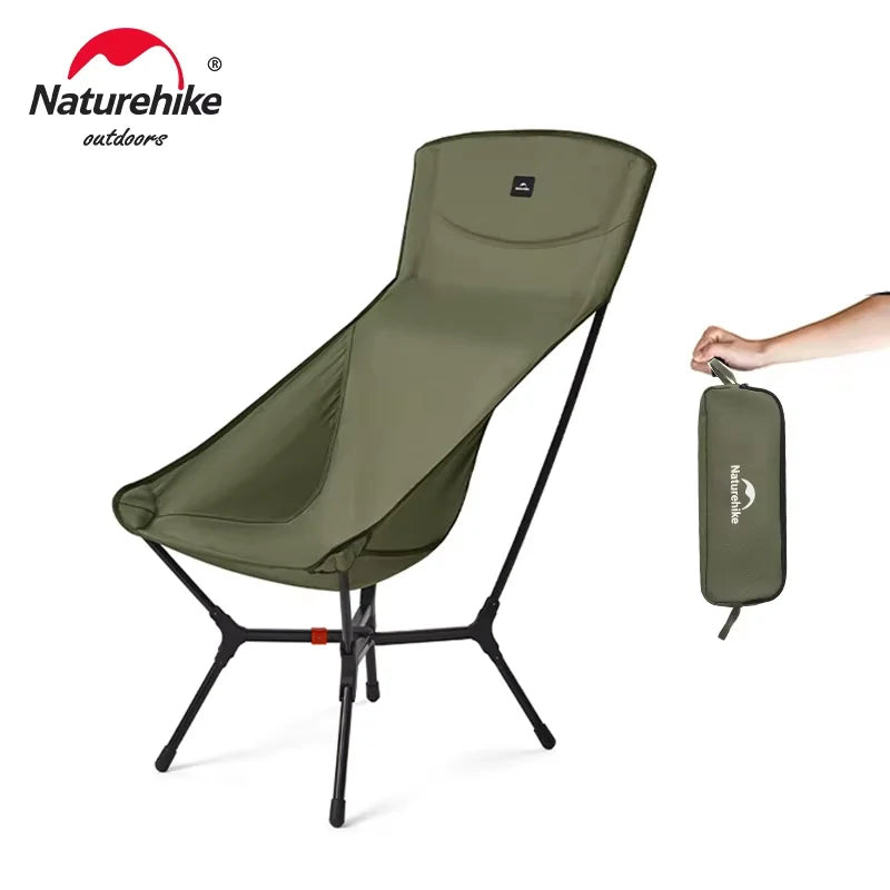 YL01 High Back Ultralight Portable Folding Camping Chair Outdoor Relax Fishing Moon Seat