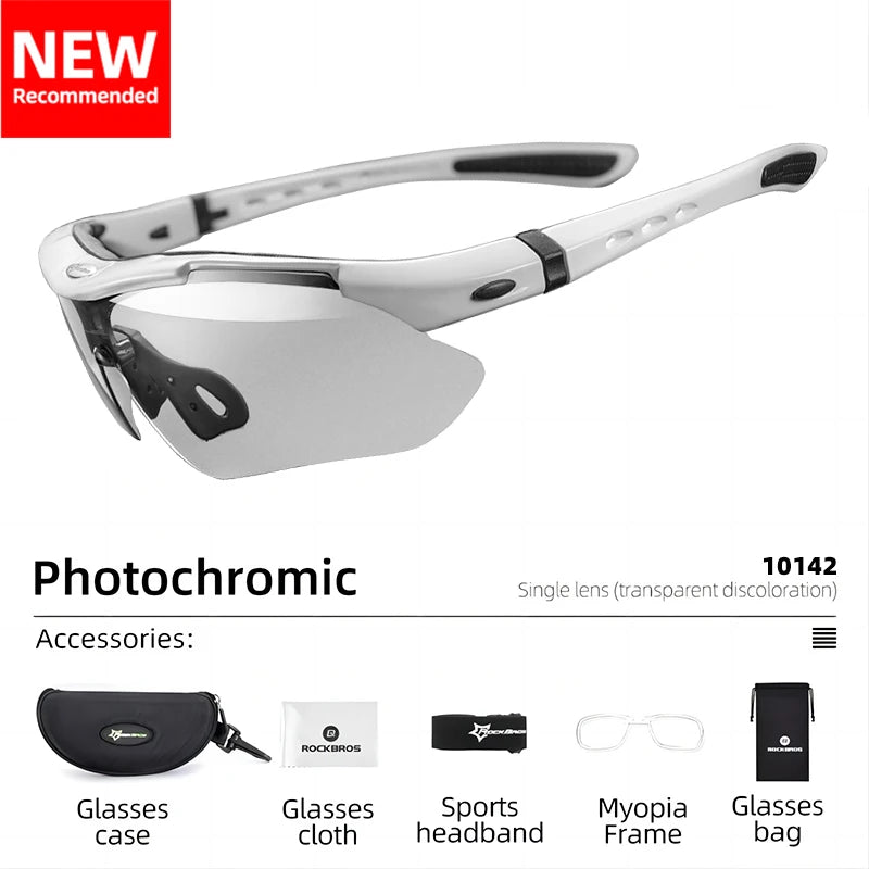 ROCKBROS SP216BL Photochromic UV400 Cycling Glasses – Lightweight Sports Eyewear | ROCKBRO