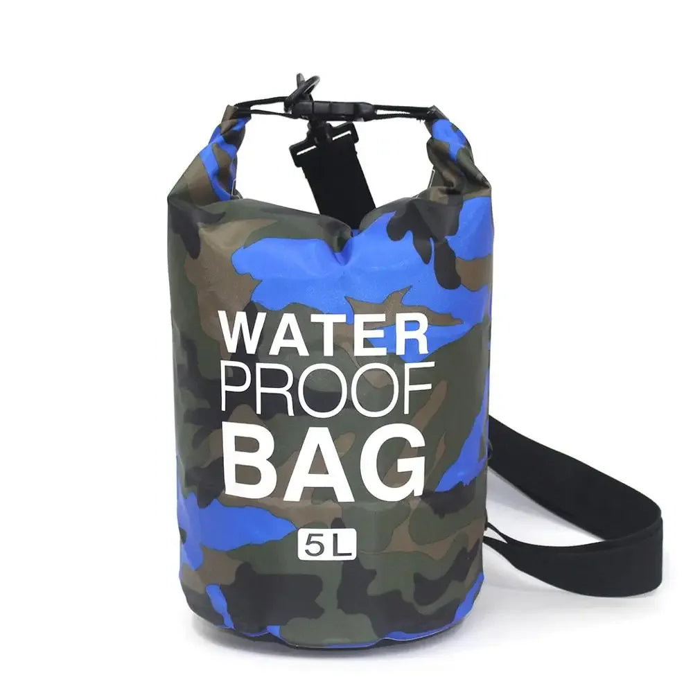 SUNFIELD Camouflage Waterproof Dry Bag Backpack 2L–30L Rafting Swimming Trekking Sack