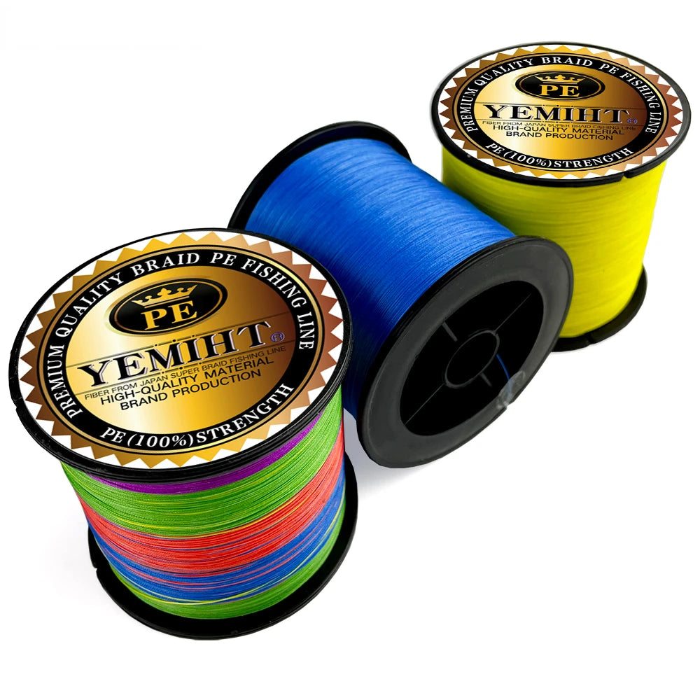 YEMIHT 4 Strand PE Braided Fishing Line 300M 500M 1000M Multifilament Line
