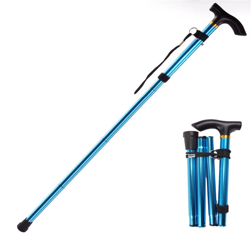 Foldable Walking Cane – Telescopic Aluminium Trekking Stick for Hiking & Elderly Support