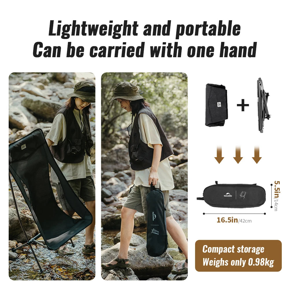 Star Moon Chair L04 Ultralight Portable Folding Camping Chair Aluminium Outdoor Picnic Backrest Seat