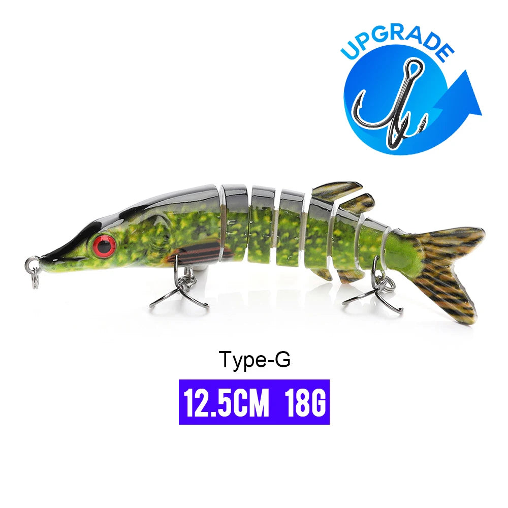 10/14cm Sinking Jointed Swimbait Lure with Treble Hooks – 6/7/8 Segment Crankbait