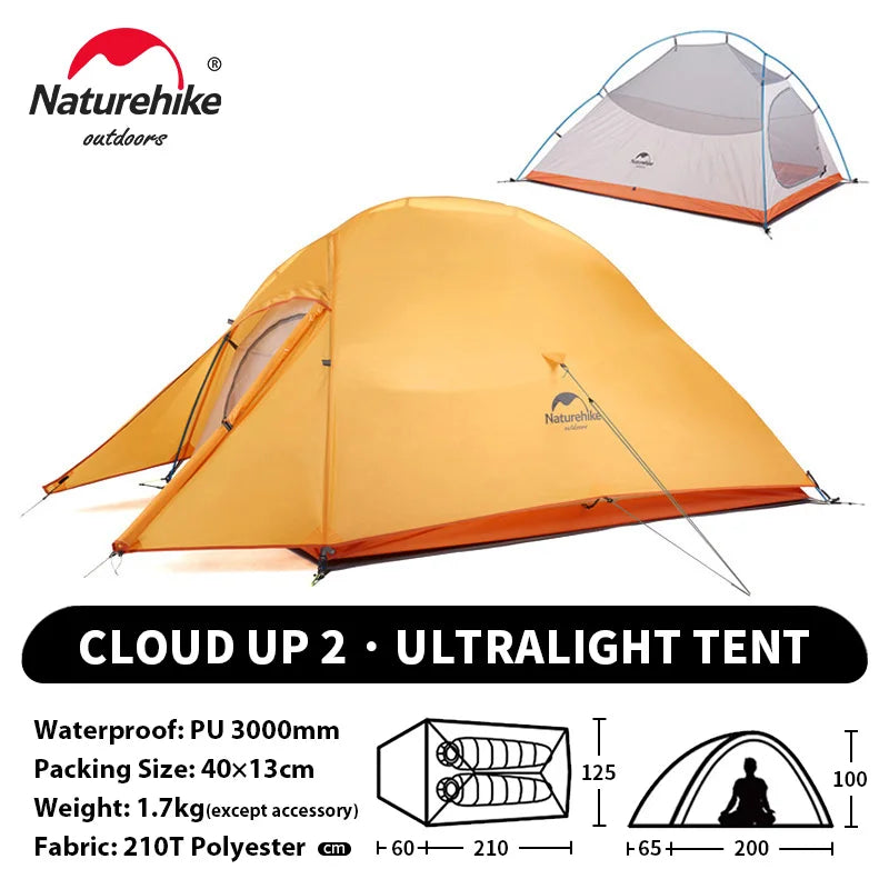 Naturehike Cloud Up 2-Person Ultralight Camping Tent – Waterproof & Durable Hiking Tent