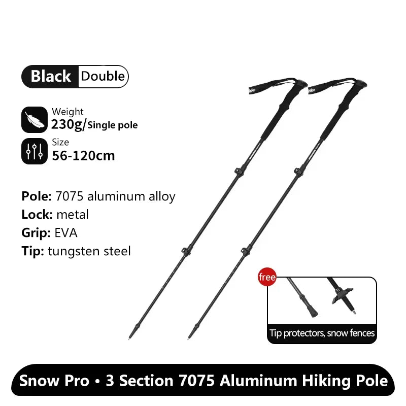 Naturehike ST03 Snow Pro Trekking Poles – Outdoor Aluminum Alloy Hiking Cane for Climbing