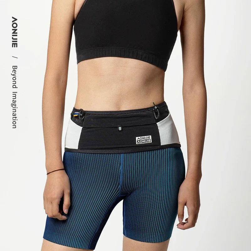 AONIJIE W8121 Elastic Sports Waist Bag Running Belt with Pocket for Marathon and Mountaineering